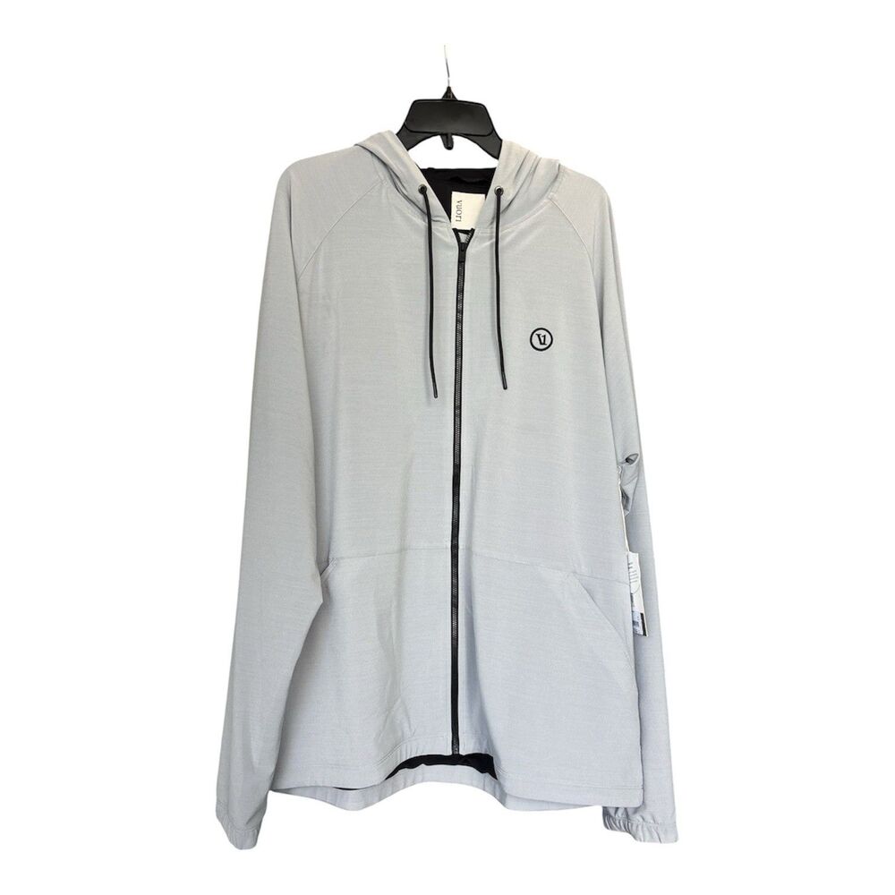 Vuori Men's Elevate Kore Jacket Sz XXL Hooded Full Zip Sea Fog Gray V574 New